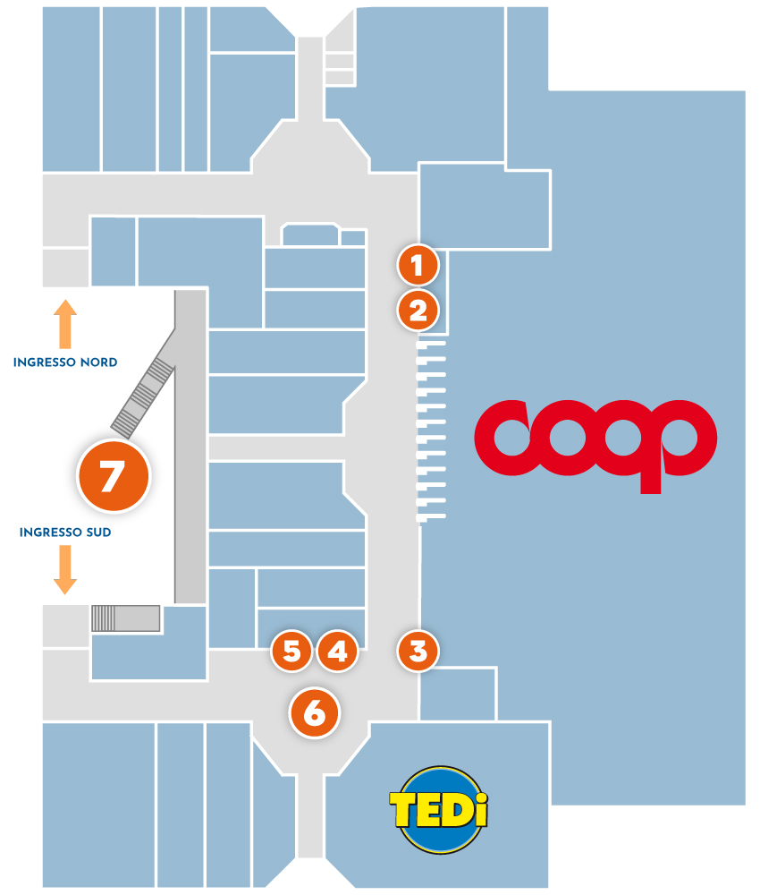 Centro Commerciale Euro Torri | Mappa Aree Espositive
